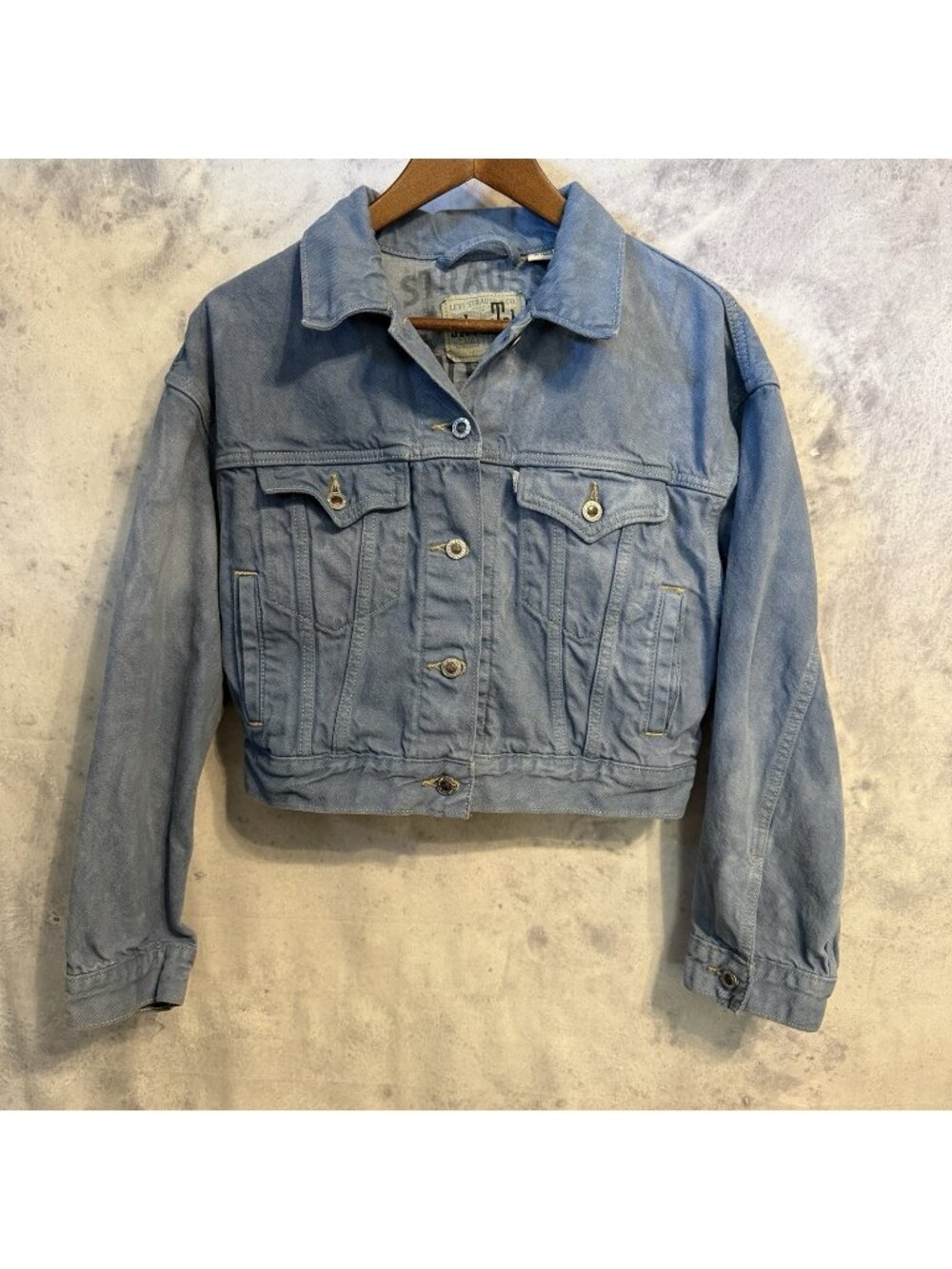 Vintage Levi's Silver Tab Denim Trucker Jacket Crop Style Womens Size Small